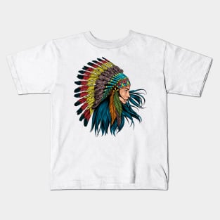 Native american warrior Kids T-Shirt